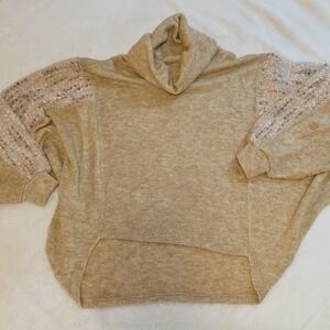 Gimmicks by BKE Textured Tan Cowl Neck Sweater